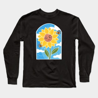 Sunshine Sunflower and honeybees Long Sleeve T-Shirt